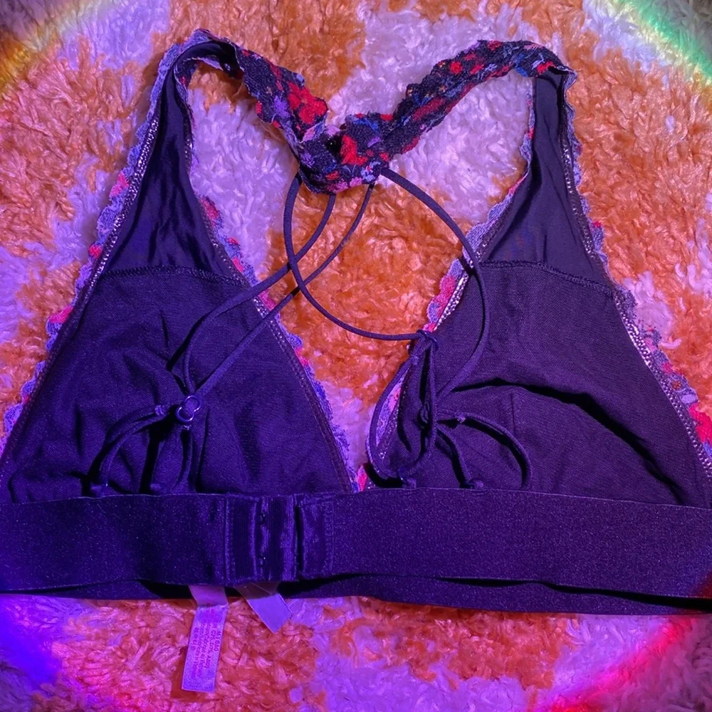 PINK VS Lace Halter Top in Black - Picture 3 of 5
